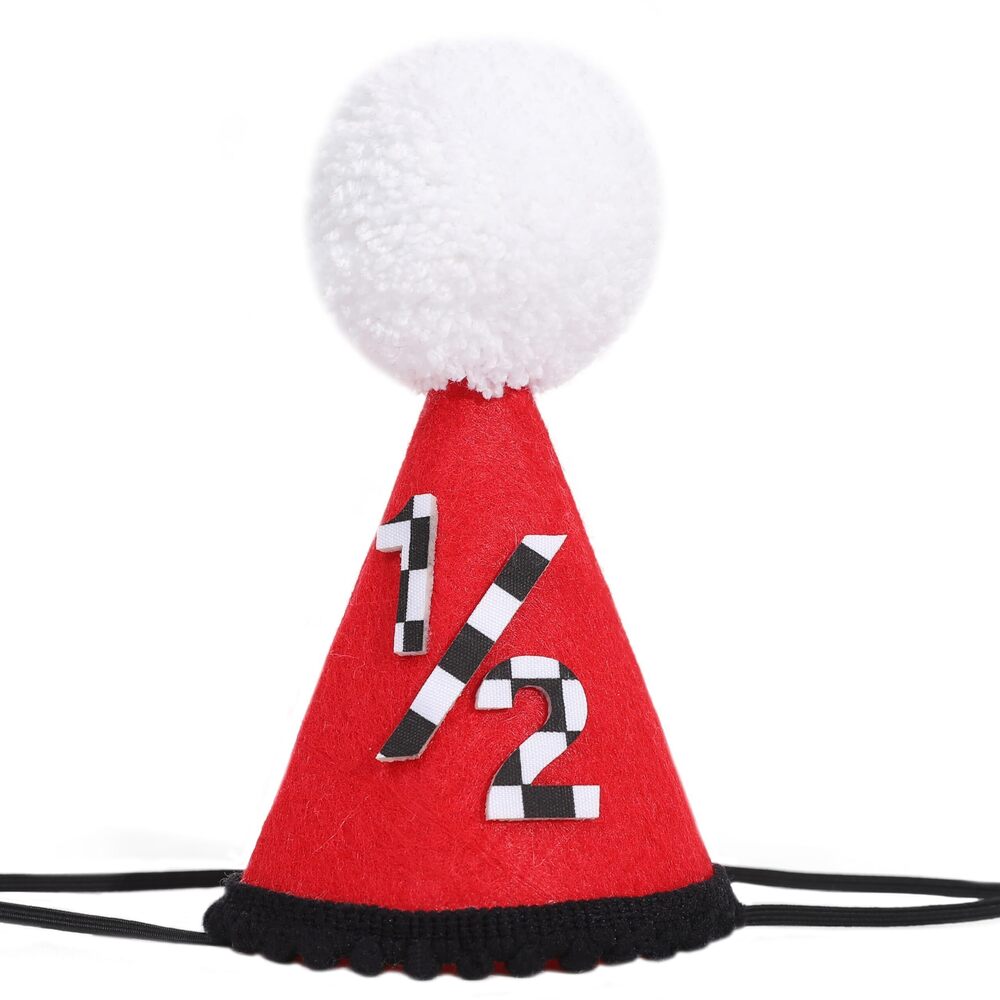 7606 Race Car 1/2 Birthday Hat - Racing Theme Half Birthday Decorations, 6